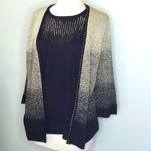 Alfred Dunner Layered Sweater Cardigan